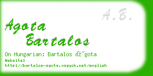 agota bartalos business card